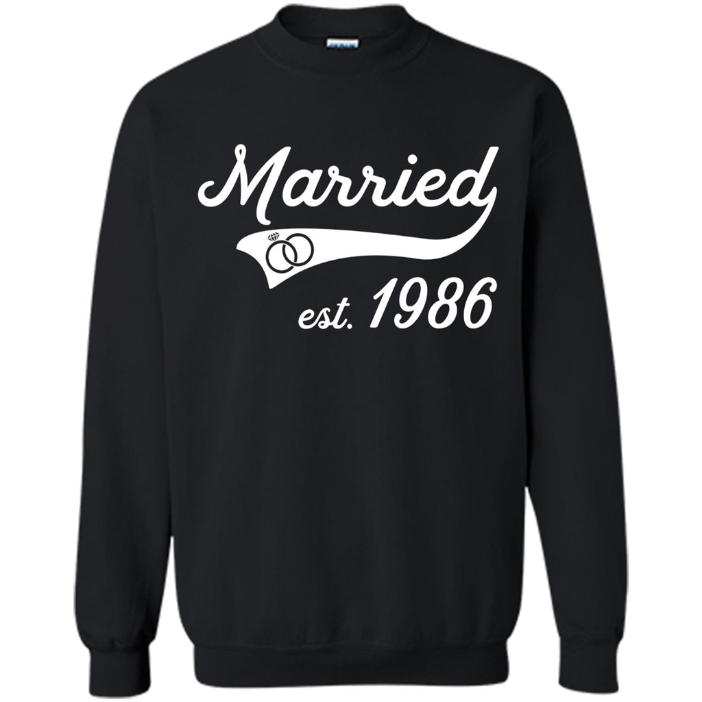 Married Since 1986 T-shirt Wedding Anniversary T-Shirt Black