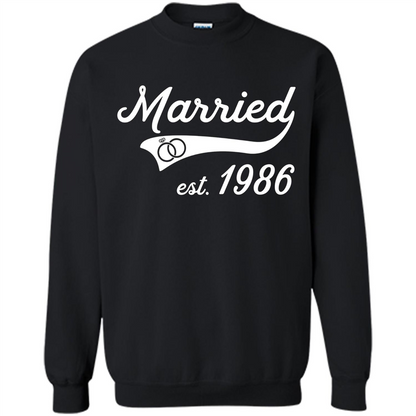 Married Since 1986 T-shirt Wedding Anniversary T-Shirt Black