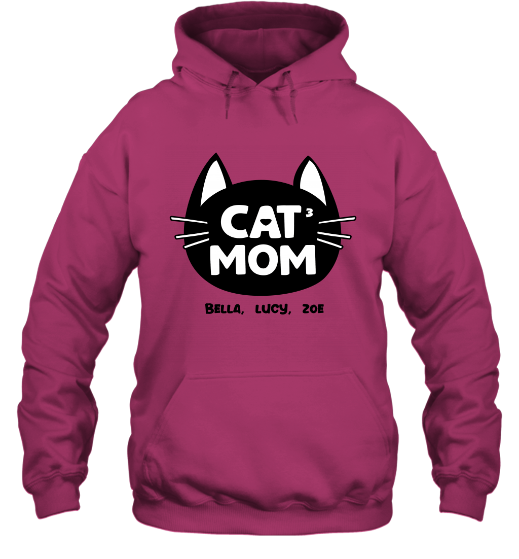 Cat Mom Family Members ( Customized Name or Number ) Hoodie Hoodie Heliconia
