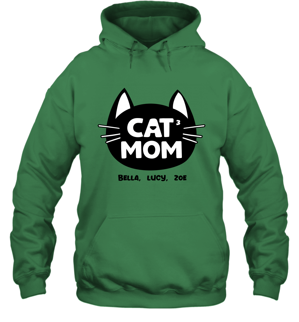Cat Mom Family Members ( Customized Name or Number ) Hoodie Hoodie Irish