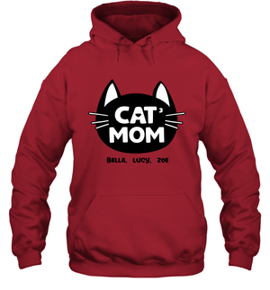 Cat Mom Family Members ( Customized Name or Number ) Hoodie