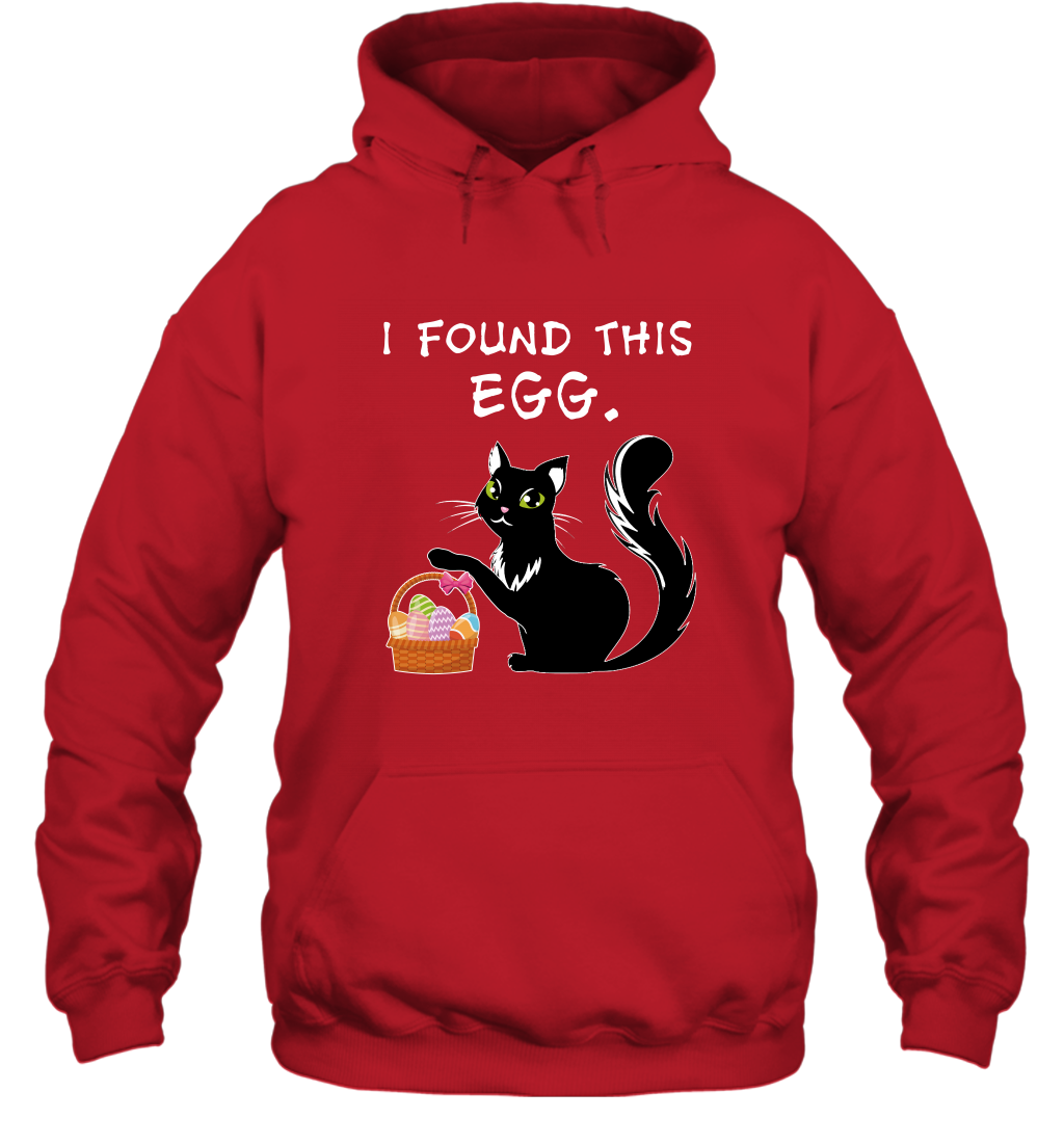 I Found This Egg Cat Easter Day Shirt Hoodie Hoodie Red