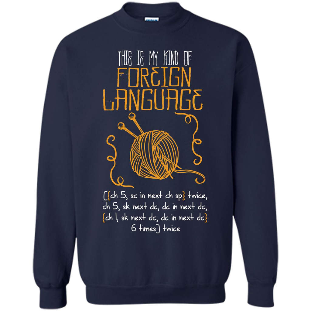 Crochet T-shirt This Is My Kind Of Foreign Language Navy
