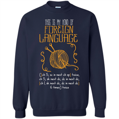 Crochet T-shirt This Is My Kind Of Foreign Language Navy