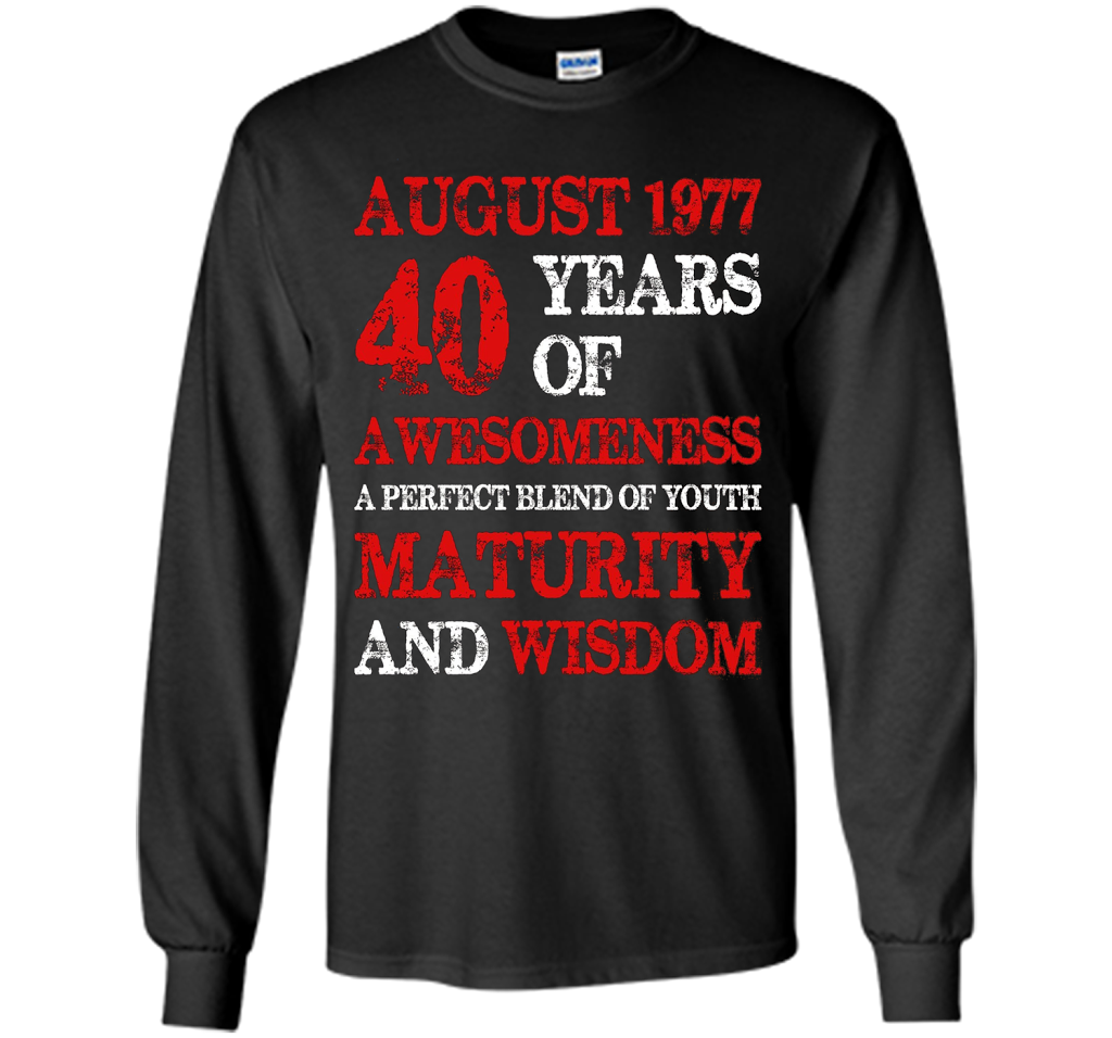 Vintage Limited August 1977 Edition - 40th Birthday Gift shirt Black