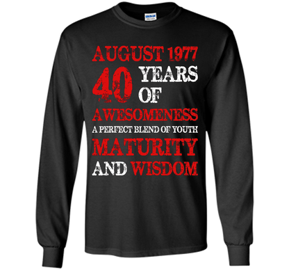 Vintage Limited August 1977 Edition - 40th Birthday Gift shirt Black