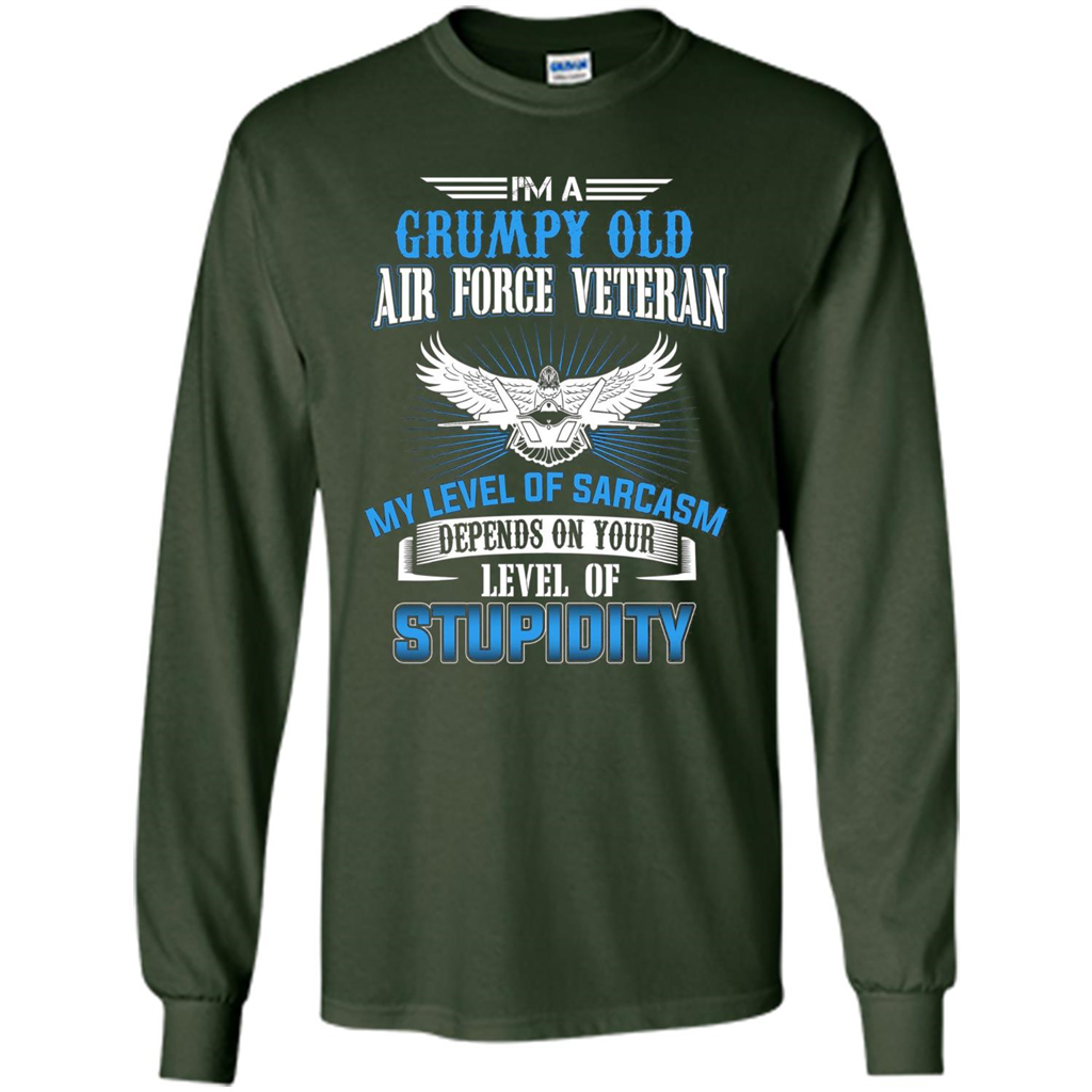 I'm A Grumpy Old Air Force Veteran T-shirt Forest Green