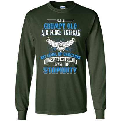 I'm A Grumpy Old Air Force Veteran T-shirt Forest Green