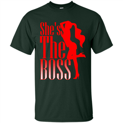 She's The Boss T-shirt Forest Green