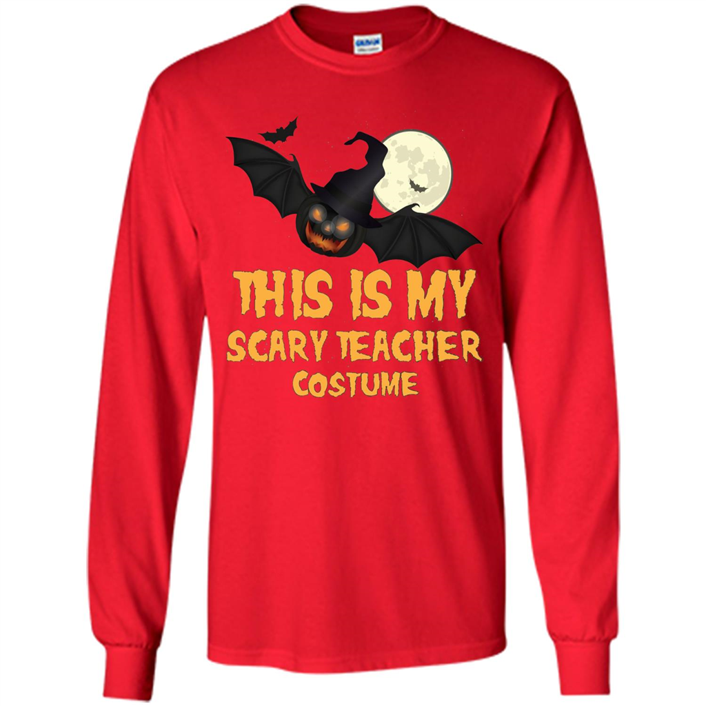 Funny Halloween Teacher T-shirt This is My Scary Teacher Costume Red