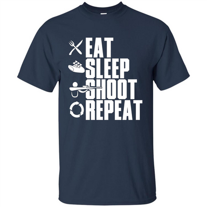Eat Sleep Shoot Repeat T-shirt Navy