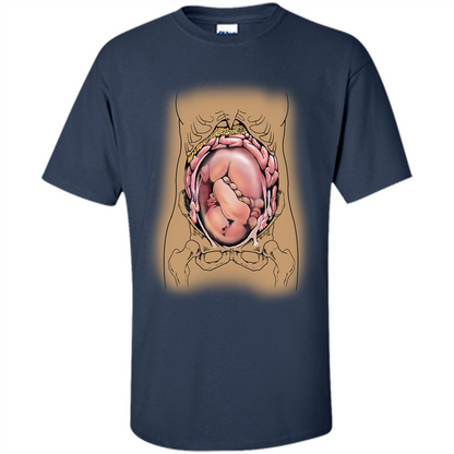 Anatomy T-shirt Fetus In Utero Navy