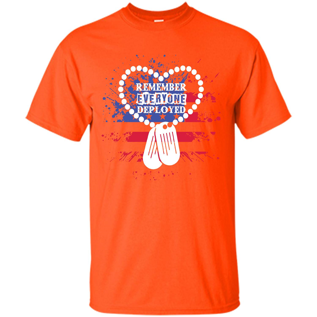 Military T-shirt RED Remember Everyone Deployed Orange