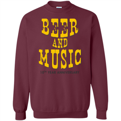 Beer And Music 10th Year Anniversary T-shirt Maroon