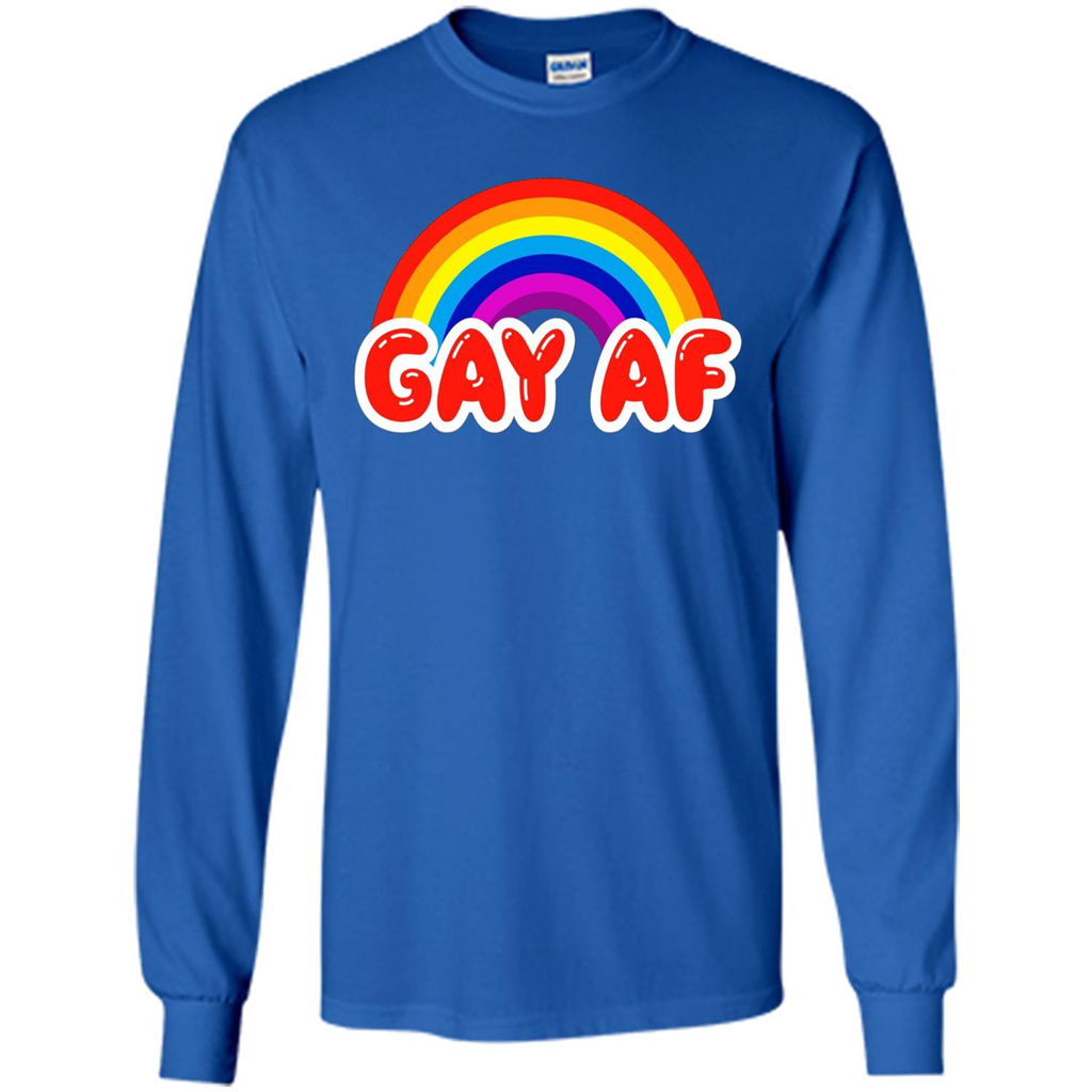 LGBTQ Pride T-shirt Gay AF Funny Gay Flag Rainbow Colors LGBTQ Pride Royal