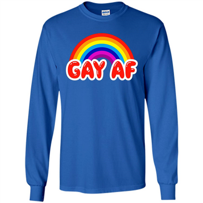 LGBTQ Pride T-shirt Gay AF Funny Gay Flag Rainbow Colors LGBTQ Pride Royal