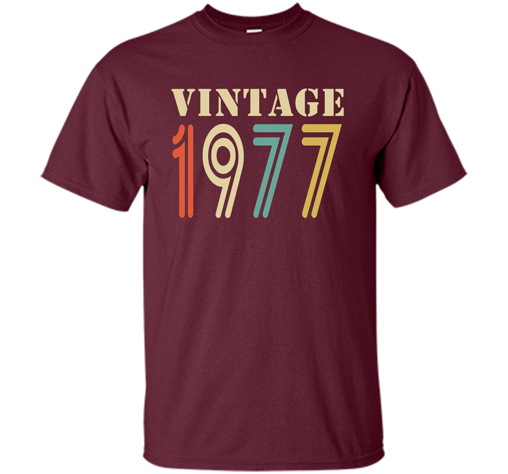 Vintage 1977 - 40th birthday gift shirt t-shirt Maroon