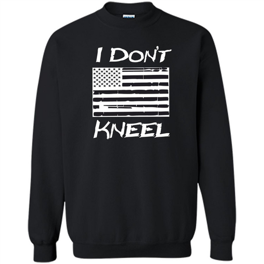 Military T-shirt I Don't Kneel Patriotic Flag T-shirt Black