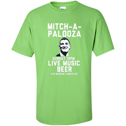 Mitch-a-palooza Live Music Beer T-shirt Lime