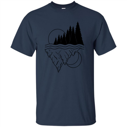 Nature Merged Moon And Sun T-shirt Navy