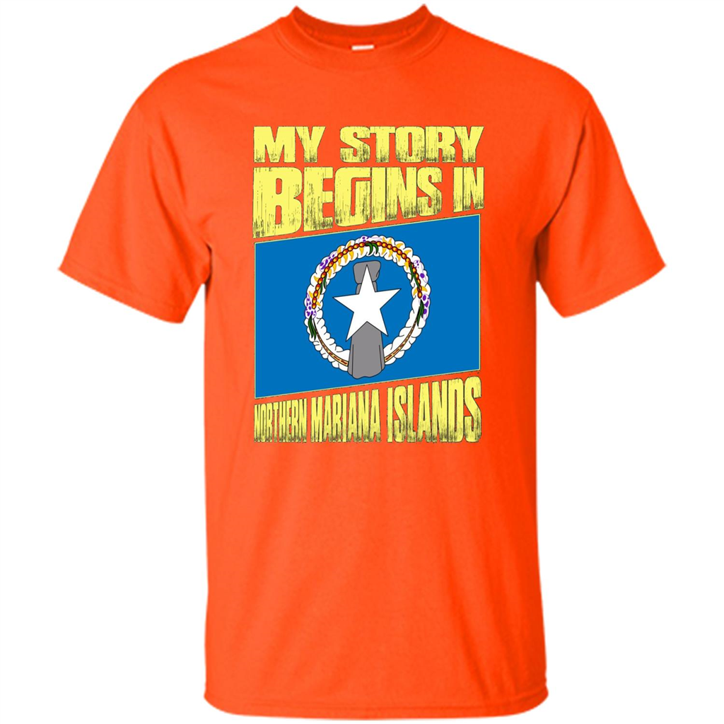 Story Begins In Northern Mariana Islands T-Shirt Orange