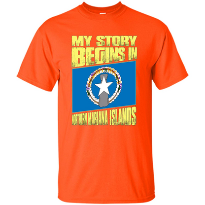 Story Begins In Northern Mariana Islands T-Shirt Orange