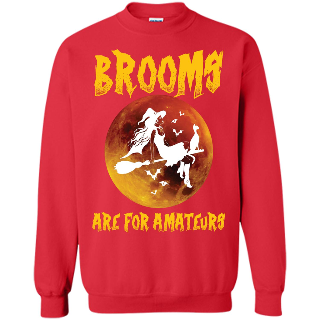Halloween T-shirt Brooms Are For Amateurs T-shirt Red