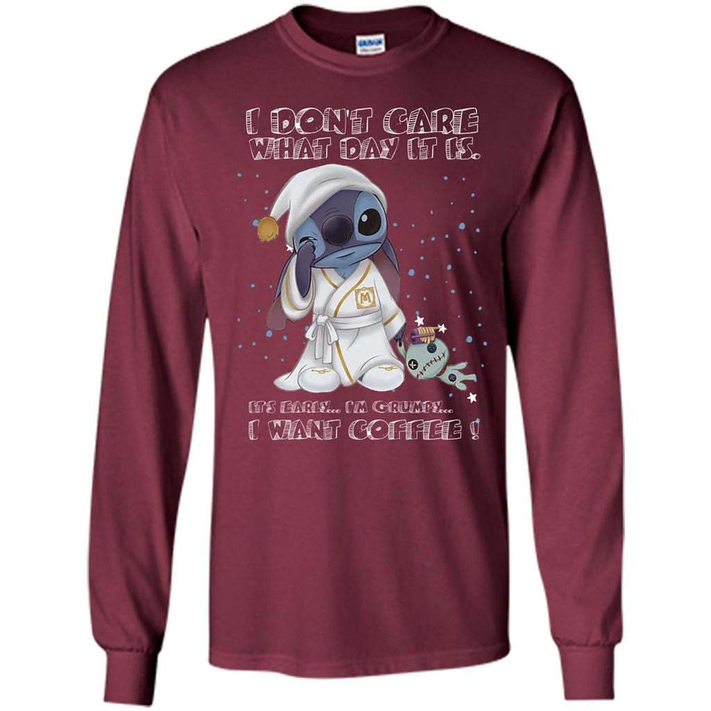 Coffee T-shirt I Don't Care What Day It Is It's Early I Want Coffee T-shirt
