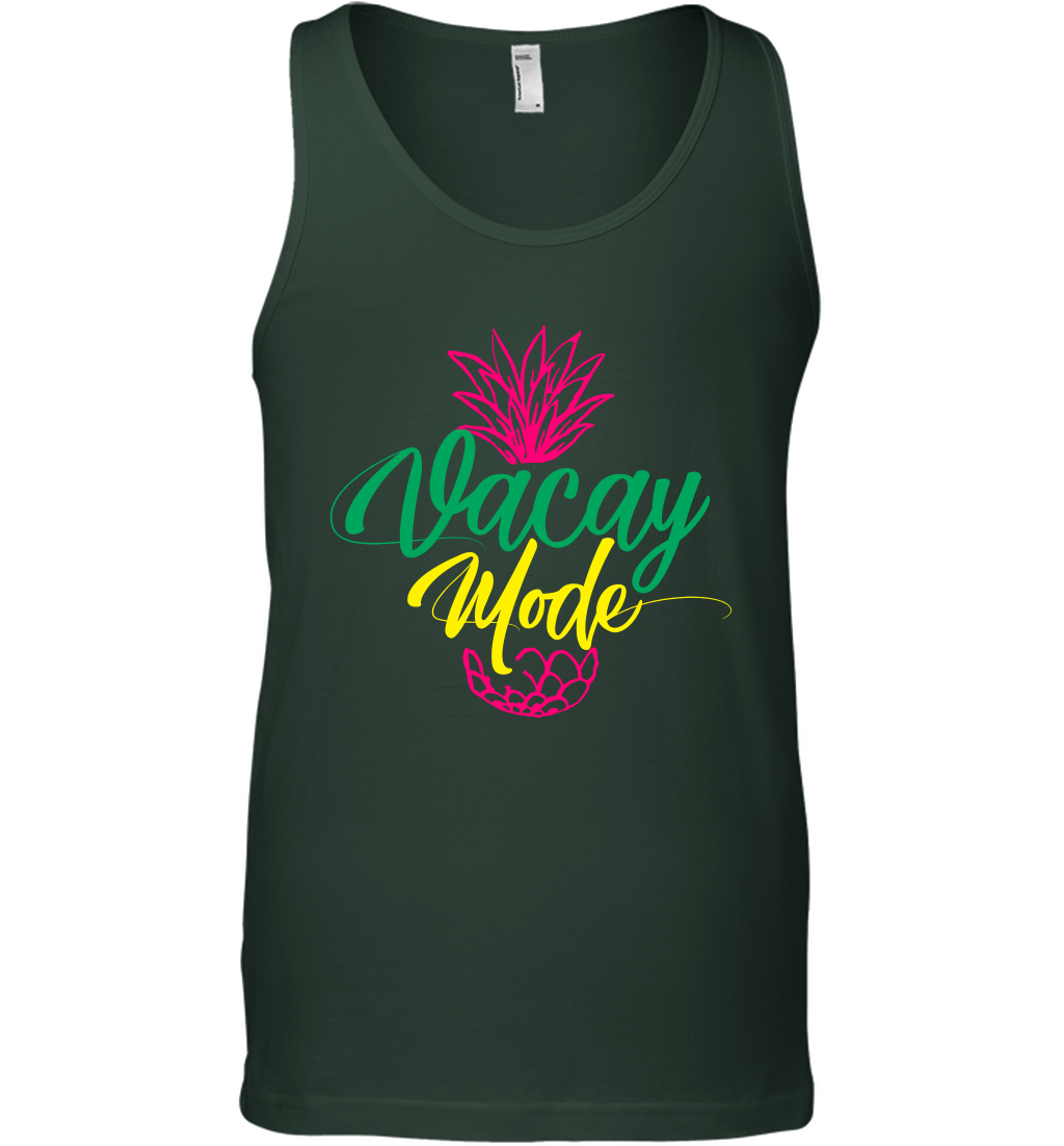 Vacay Mode Pineapple Summer Vacation Holiday Shirt Tank Top Tank Top Forest Green
