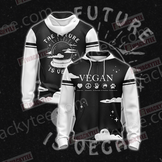 The Future Is Vegan Zip Up Hoodie 4XL
