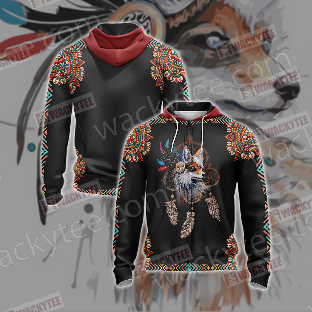Fox Unisex Zip Up Hoodie Jacket