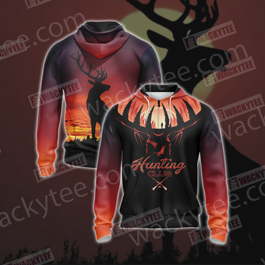 Hunting - Deer New Look Unisex Zip Up Hoodie Jacket 4XL
