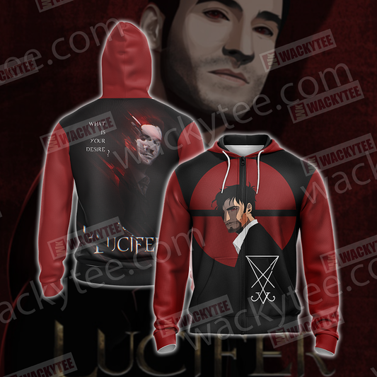 Lucifer New Version Unisex Zip Up Hoodie Jacket 4XL
