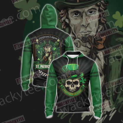Everyone's Irish Saint Patricks Day Unisex Zip Up Hoodie 4XL