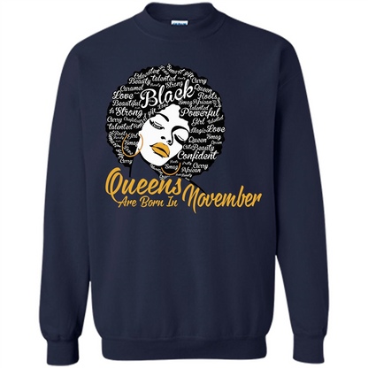 Queen Are Born In November T-shirt Navy