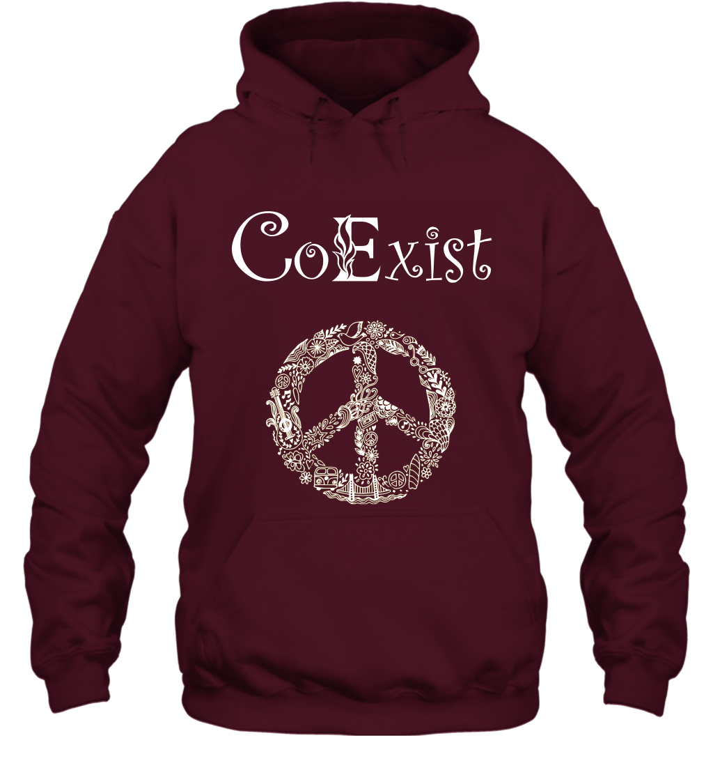 Co Exist Shirt Hoodie Hoodie Maroon