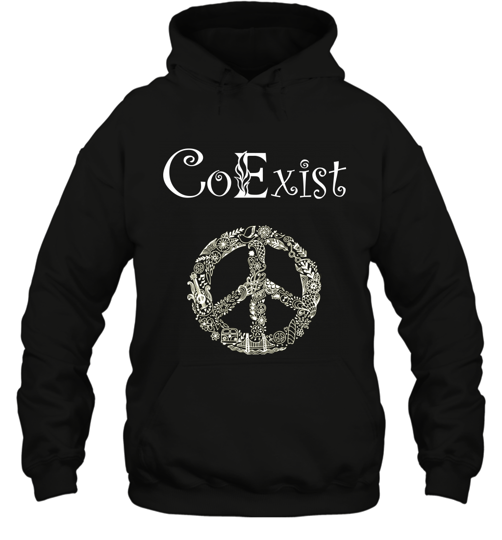 Co Exist Shirt Hoodie Hoodie Black