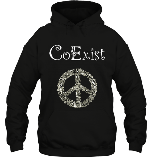 Co Exist Shirt Hoodie Hoodie Black