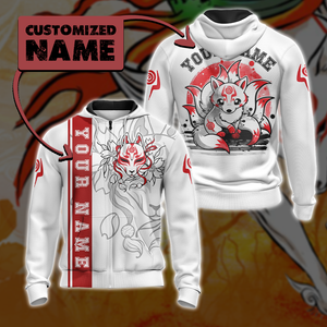 Ninetail fox Spirit - Customized New Unisex 3D Zip Up Hoodie