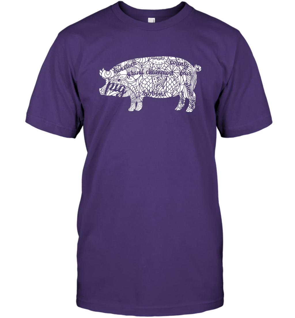 Pig Grand Champion Shirt T-Shirt T-Shirt Purple
