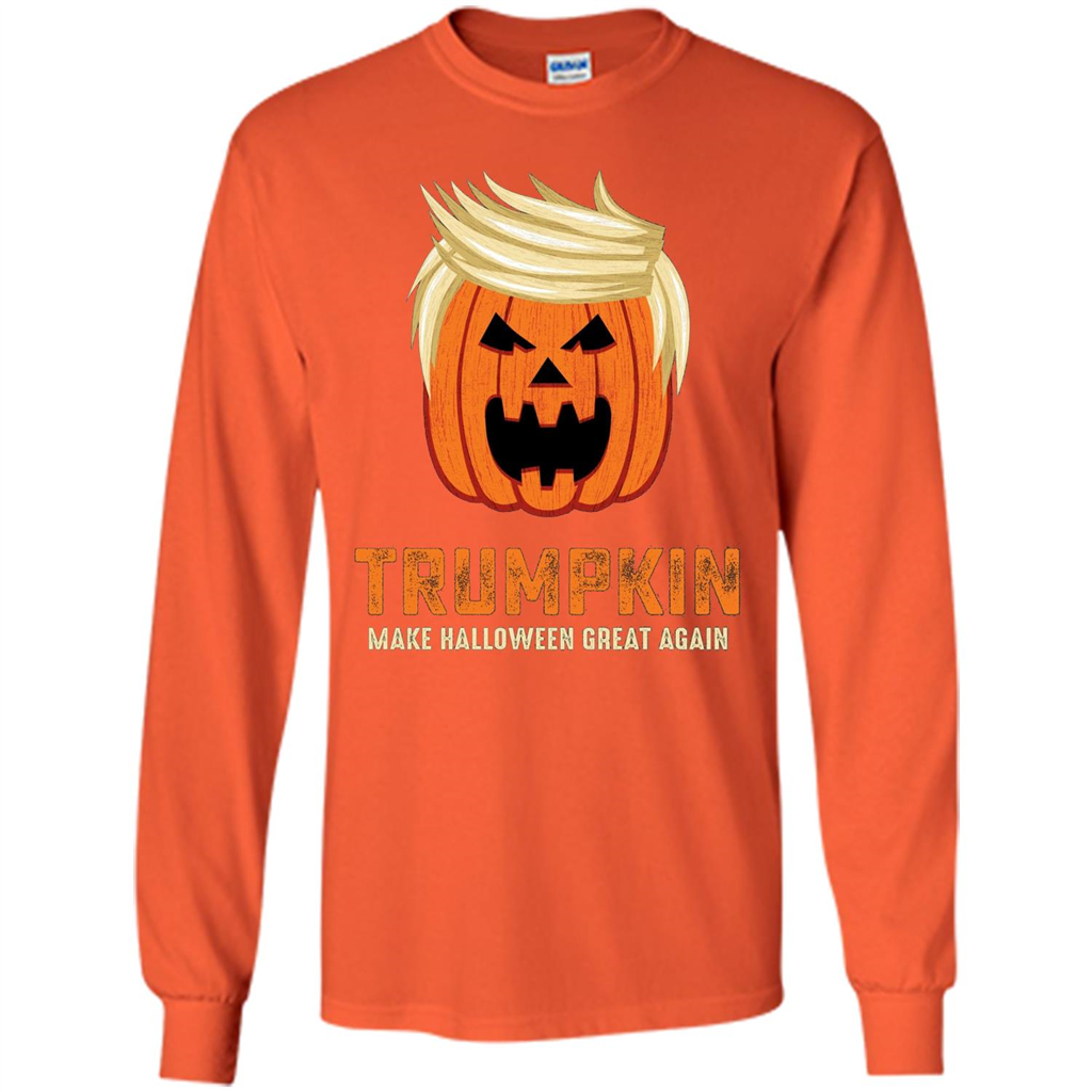 Halloween Trumpkin Funny T-Shirt Make Halloween Great Again Orange