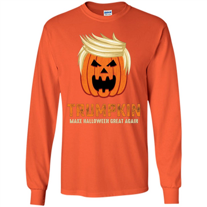 Halloween Trumpkin Funny T-Shirt Make Halloween Great Again Orange