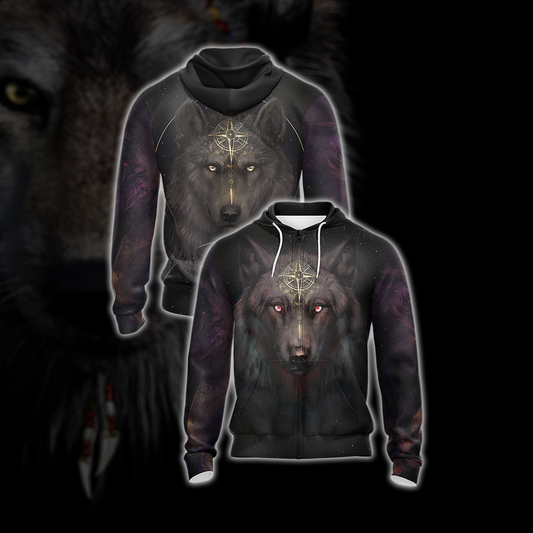 Wolf New Style Unisex Zip Up Hoodie 4XL