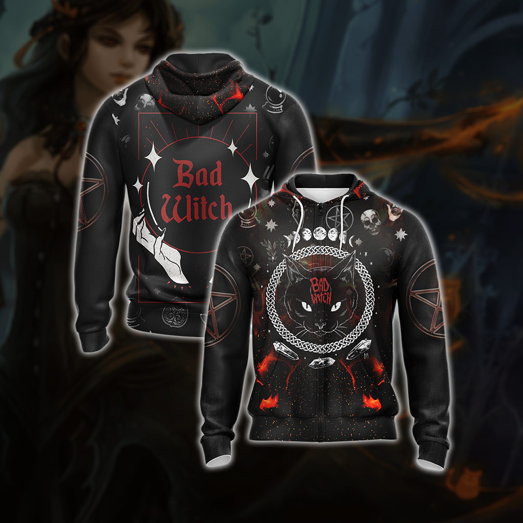 Bad Witch Unisex Zip Up Hoodie 4XL