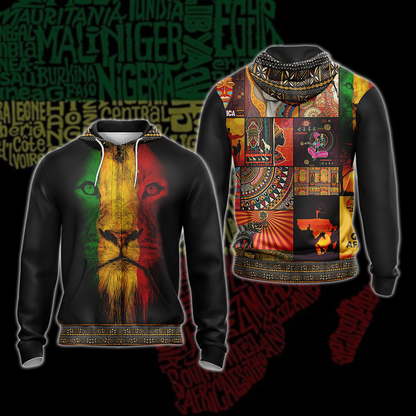 African Culture Unisex T-shirt Zip Hoodie Pullover Hoodie Zip Hoodie