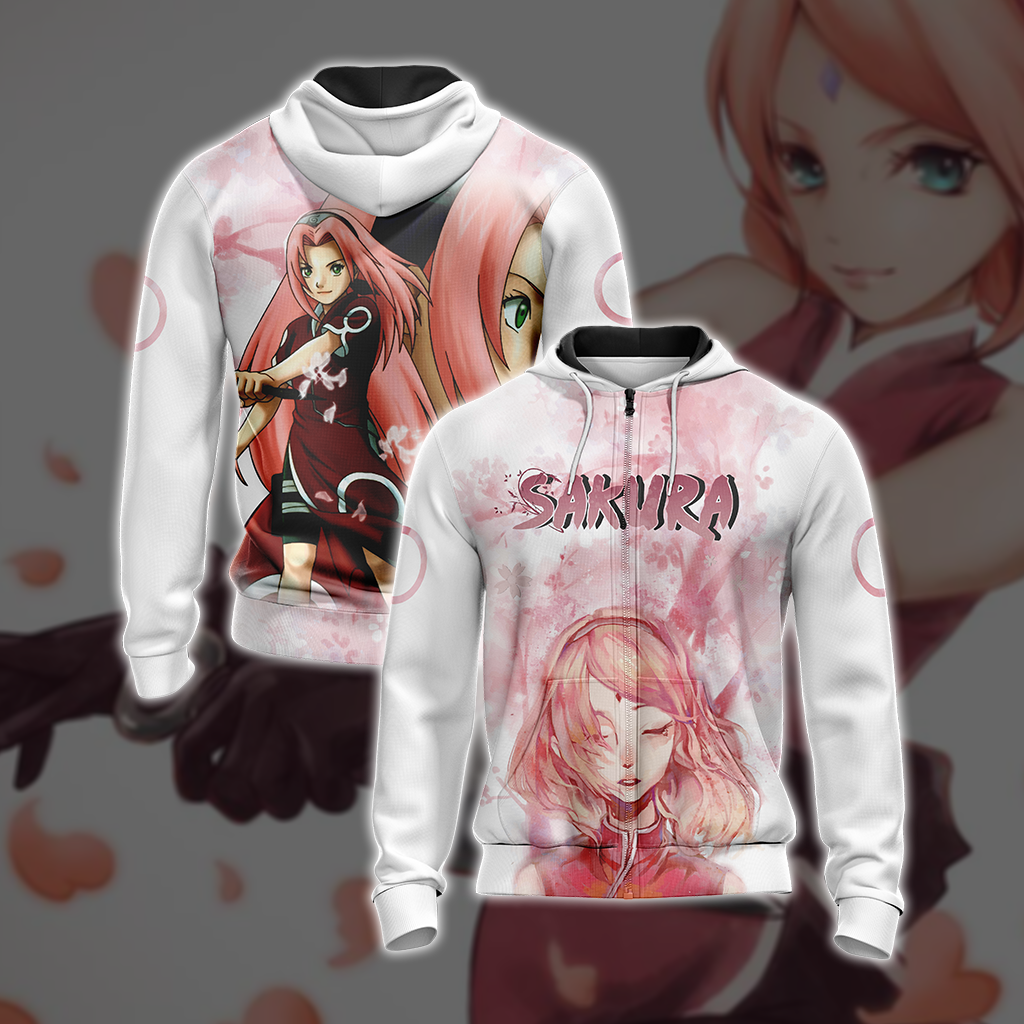 Naruto - Sakura Haruno New Unisex Zip Up Hoodie 4XL