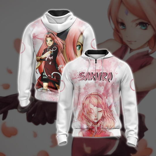Naruto - Sakura Haruno New Unisex Zip Up Hoodie 4XL