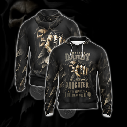 Im A Proud Daddy Unisex 3D Zip Up Hoodie 4XL