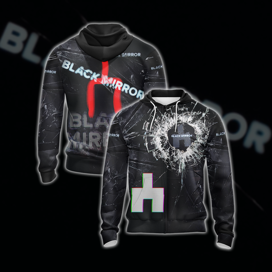 Black Mirror New Look Unisex Zip Up Hoodie 4XL