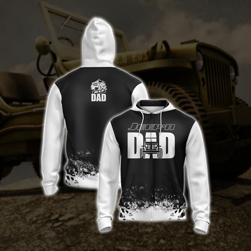 Jeep n Dad Father's Day Unisex Zip Up Hoodie